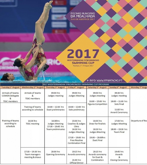 Programa Taça Comen 2017 Mediterranean Synchronised Swimming Cup