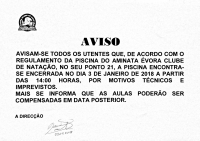 Encerramento da piscina